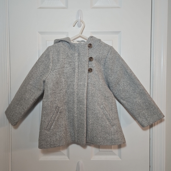 OLD NAVY GIRLS FLEECE LINED WOOL COAT SIZE 3T - Picture 5 of 8